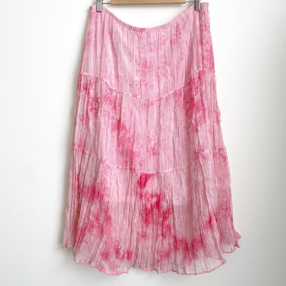 C.O.C., L, Pink Glitter Peasant Skirt